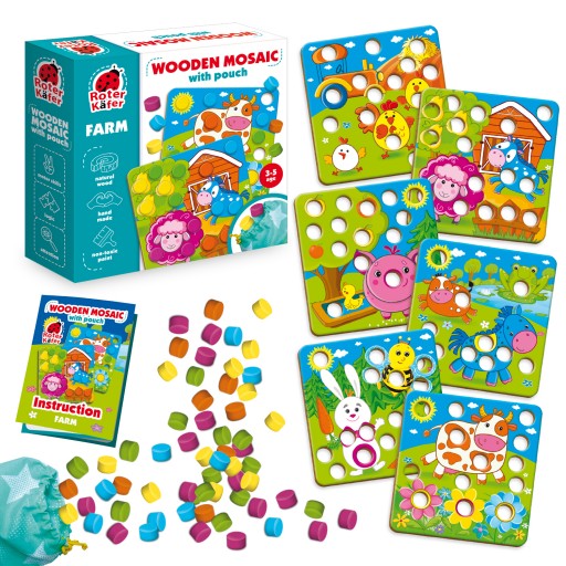 Educational  game «Wooden mosaic with pouch. Farm»