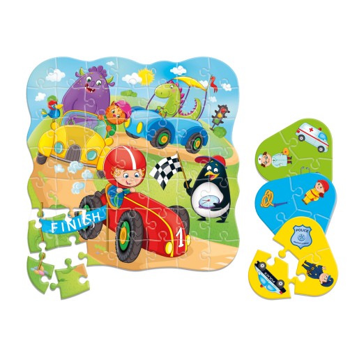 Puzzle 2 in 1 "Samochody"