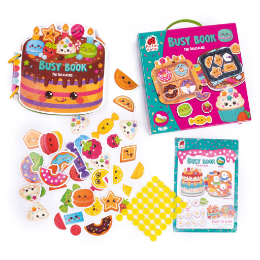 Zajęta książeczka zapinana na rzep. Słodycze.