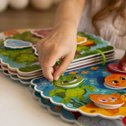 Zajęta książeczka zapinana na rzep. Emotikony.