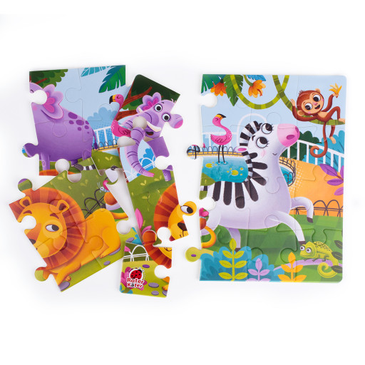 Piankowe puzzle "Zwierzęta w zoo"