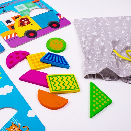 Educational game «Sorting game with wooden figures. Transport»