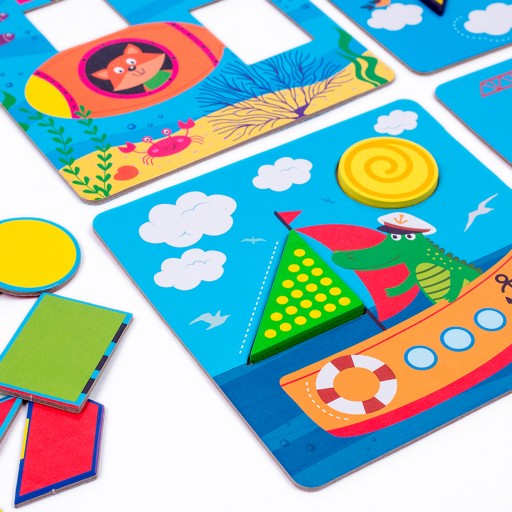 Educational game «Sorting game with wooden figures. Transport»
