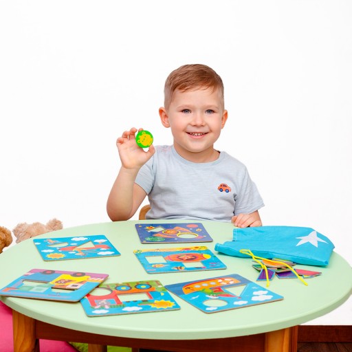Educational game «Sorting game with wooden figures. Transport»
