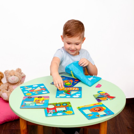Educational game «Sorting game with wooden figures. Transport»